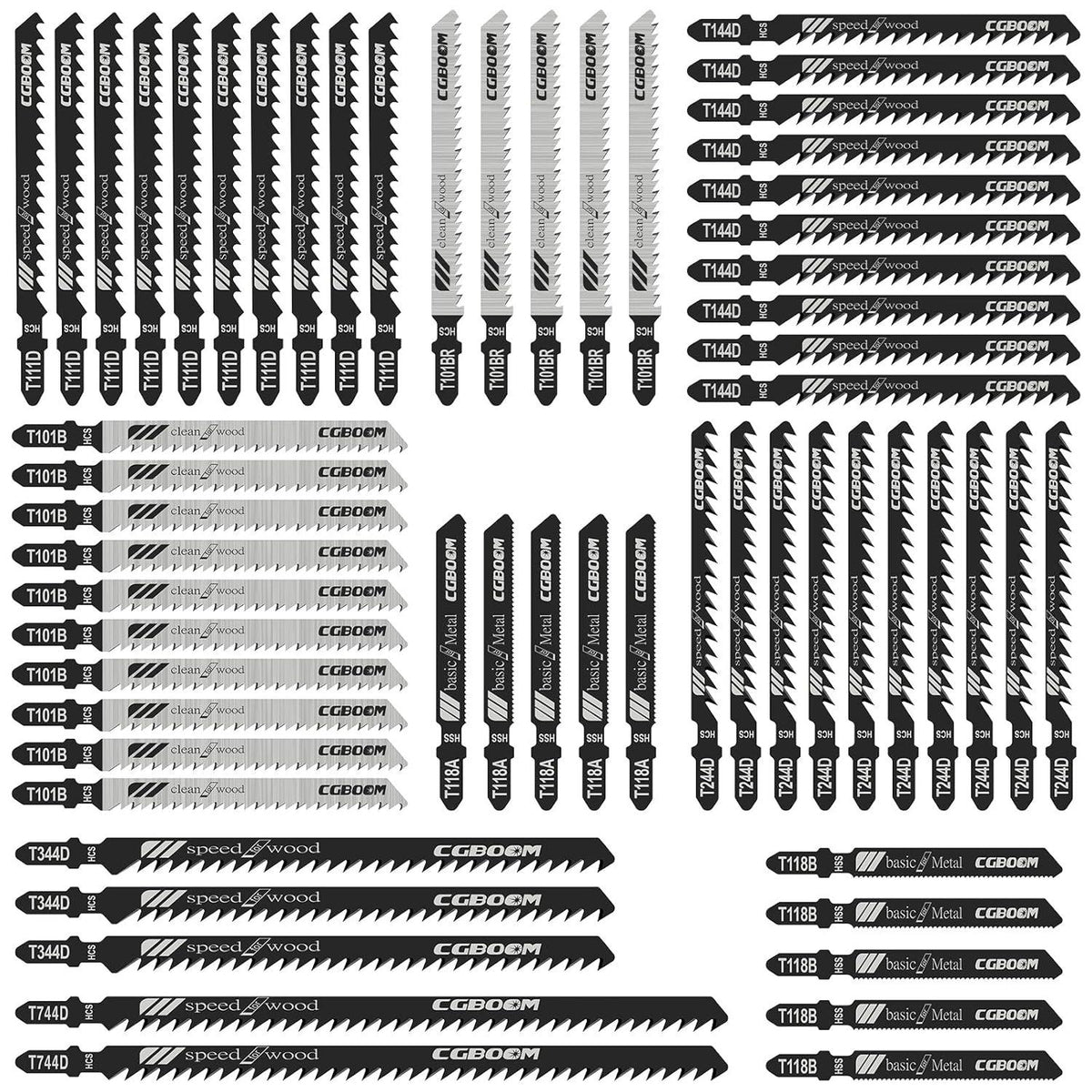 Sägeblatt Set 60 tlg für Holz und Metall, Stichsägeblatt mit