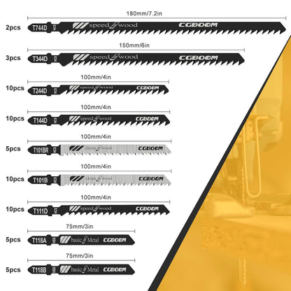 60 tlg CGBOOM Stichsägeblatt Set für Holz und Metall