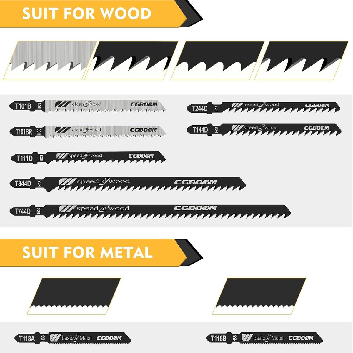Sägeblatt Set 60 tlg für Holz und Metall, Stichsägeblatt mit