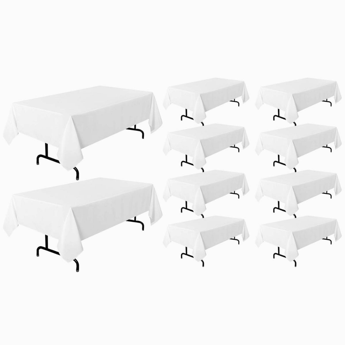 Weißes Tischtuch 10er-Pack, 153x260 cm, Rechteckig