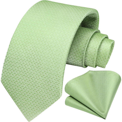 Krawatten-Set Salbeigrün mit Einstecktuch für Herren