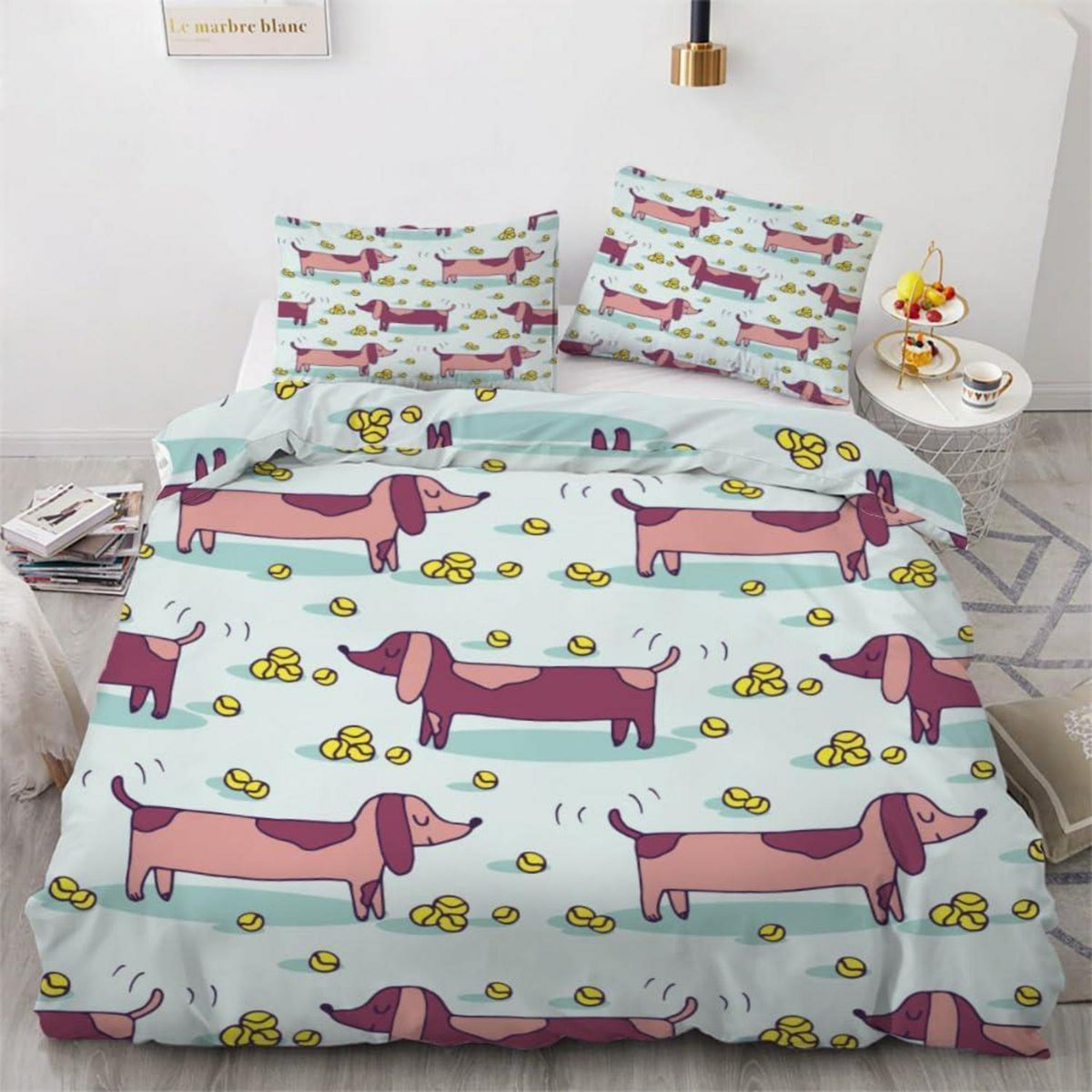 Dackel Bettwäsche Set 220x240 cm - 3-teilig Mikrofaser