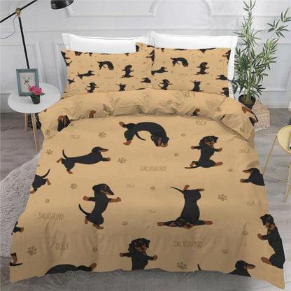 Dackel Bettwäsche Set 135x200 cm - 4-teilig Mikrofaser