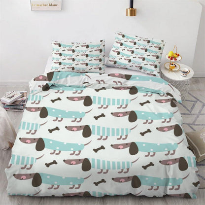 Dackel Bettwäsche Set 220x240 cm - 3-teilig Mikrofaser