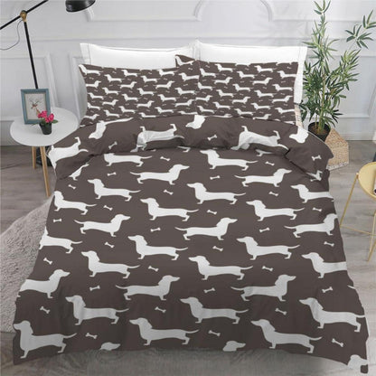 Dackel Bettwäsche Set 220x240 cm - 3-teilig Mikrofaser