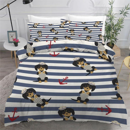Dackel Kinderbettwäsche Set 135x200 cm, 4-teilig Mikrofaser