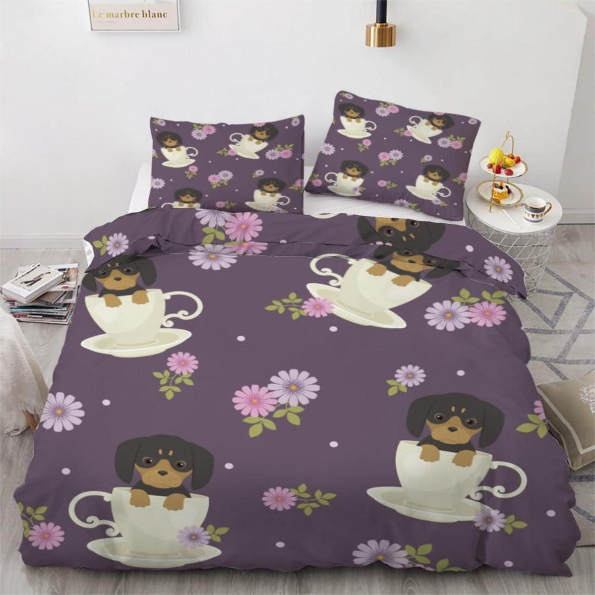 Dackel Bettwäsche Set 220x240 cm - 3-teilig, Mikrofaser