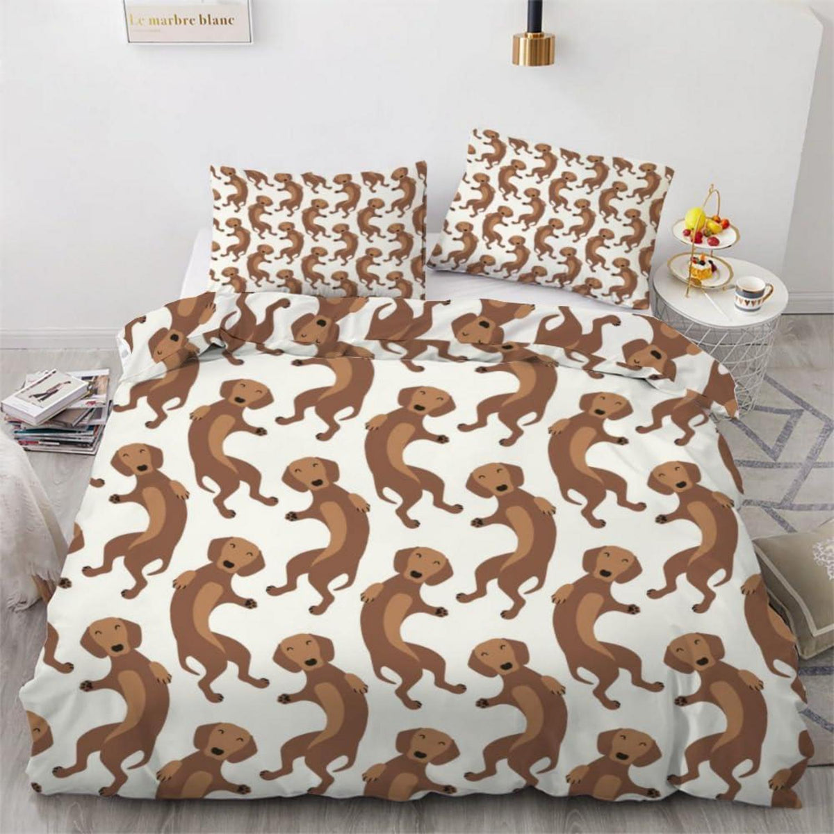 Dackel Bettwäsche Set 200x200 cm - 3-teilig Mikrofaser