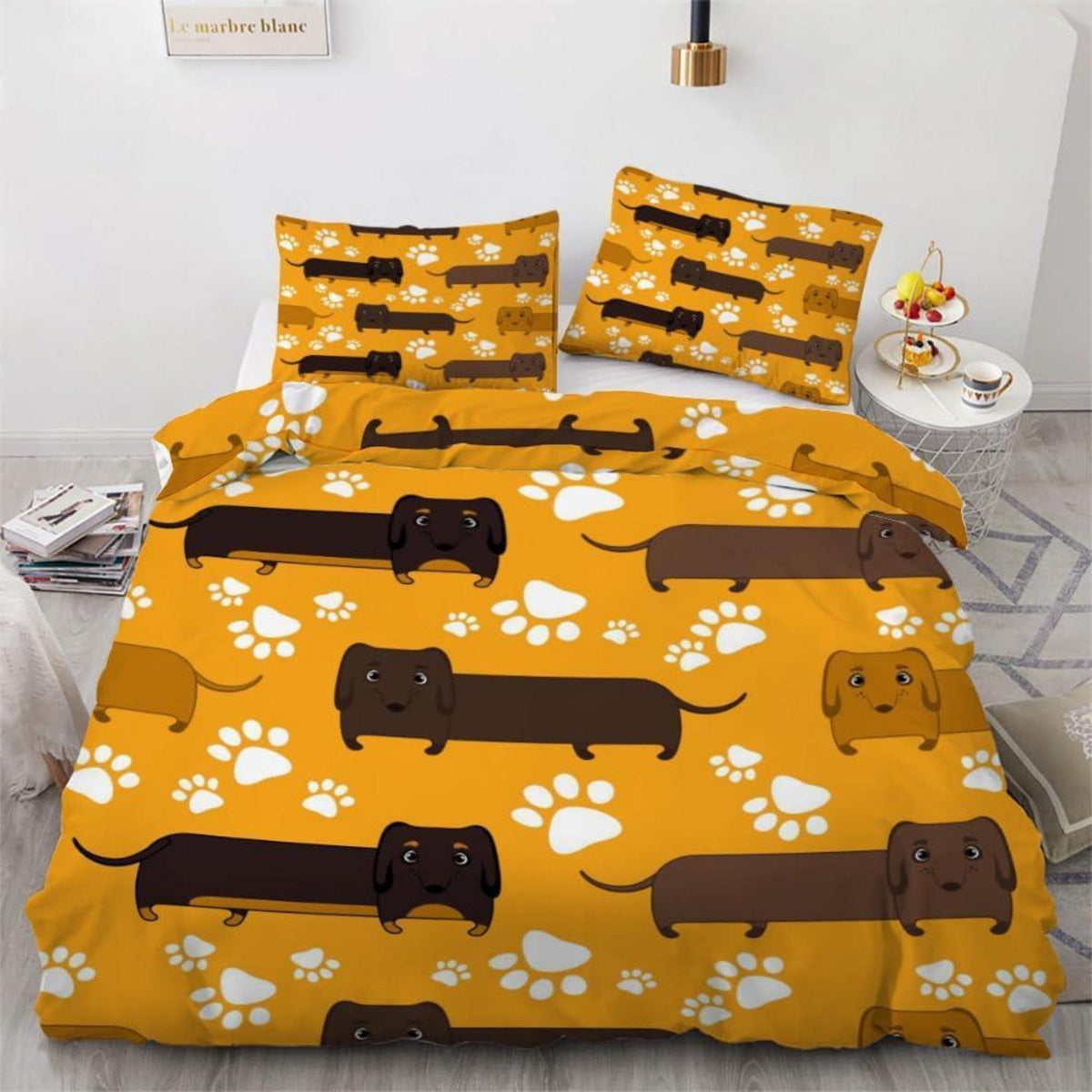 Dackel Bettwäsche Set 135x200 cm - 4-teilig Mikrofaser