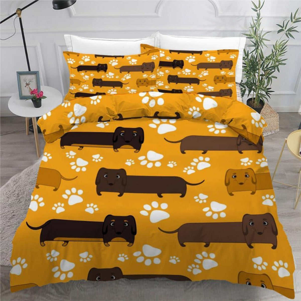 Dackel Bettwäsche Set 135x200 cm - 4-teilig Mikrofaser