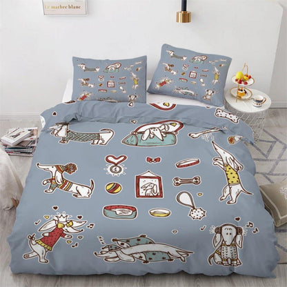Dackel Bettwäsche Set 135x200 cm - 4-teilig Mikrofaser
