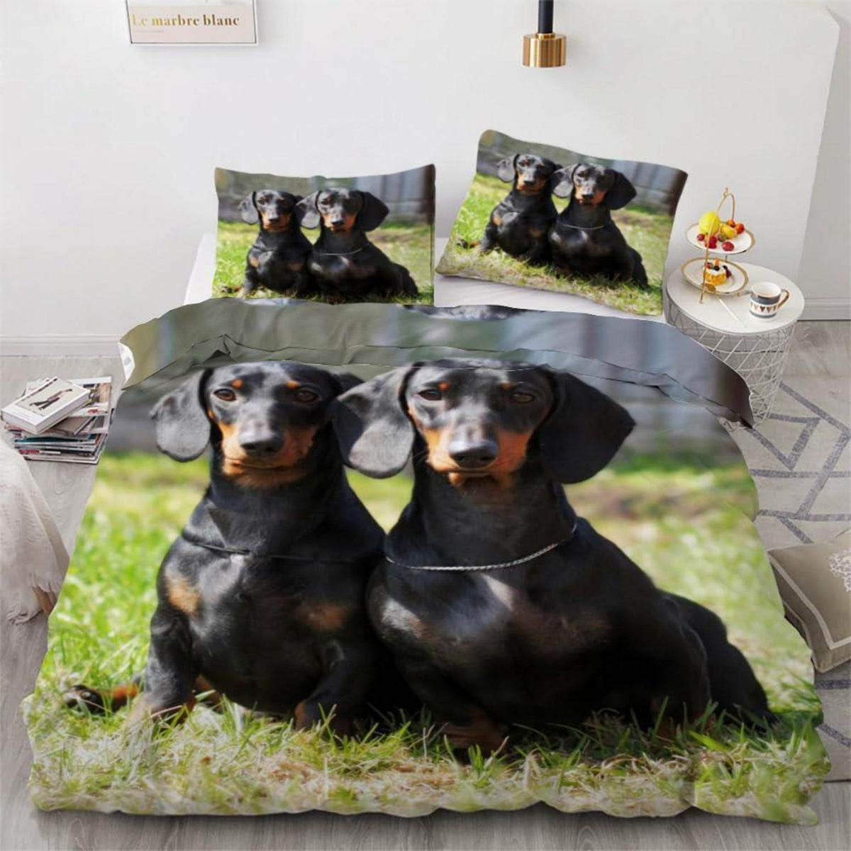 Dackel Bettwäsche Set 135x200 cm - 4-teilig Mikrofaser