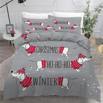 Dackel Bettwäsche Set 135x200 cm - 4-teilig Mikrofaser Weihnachten