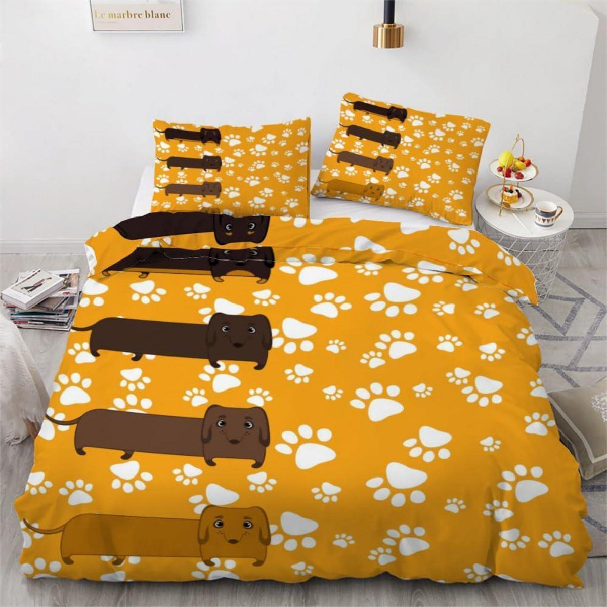 Dackel Bettwäsche Set 220x240 cm - 3-teilig Mikrofaser