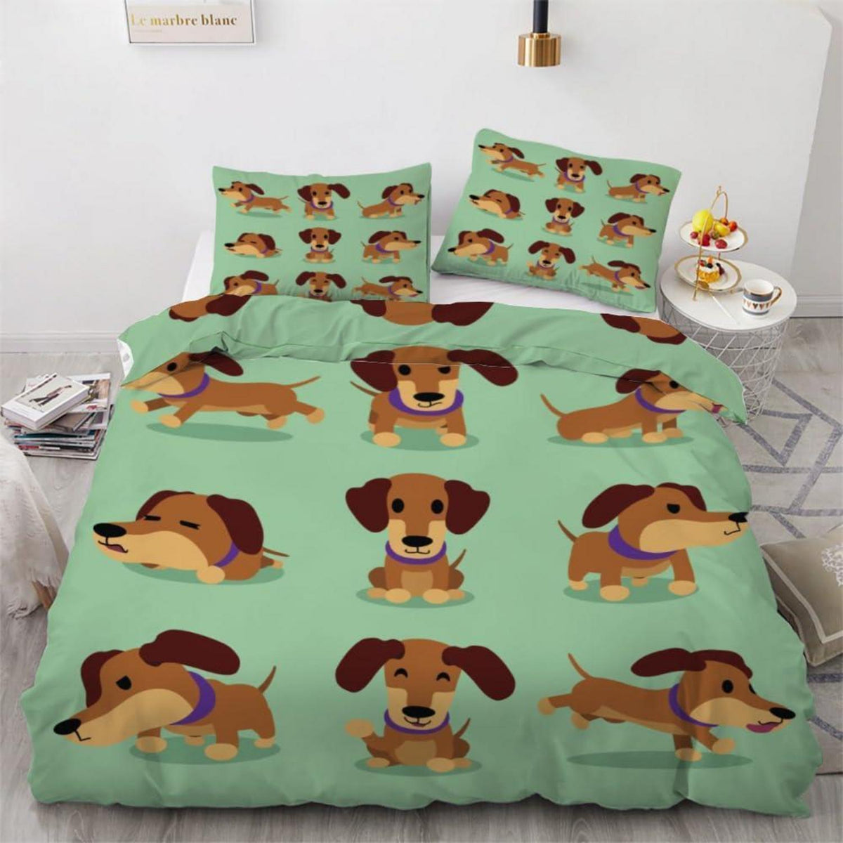 Dackel Bettwäsche Set 220x240 cm - 3-teilig Mikrofaser