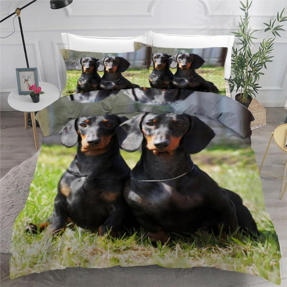 Dackel Bettwäsche Set 220x240 cm - 3-teilig Mikrofaser