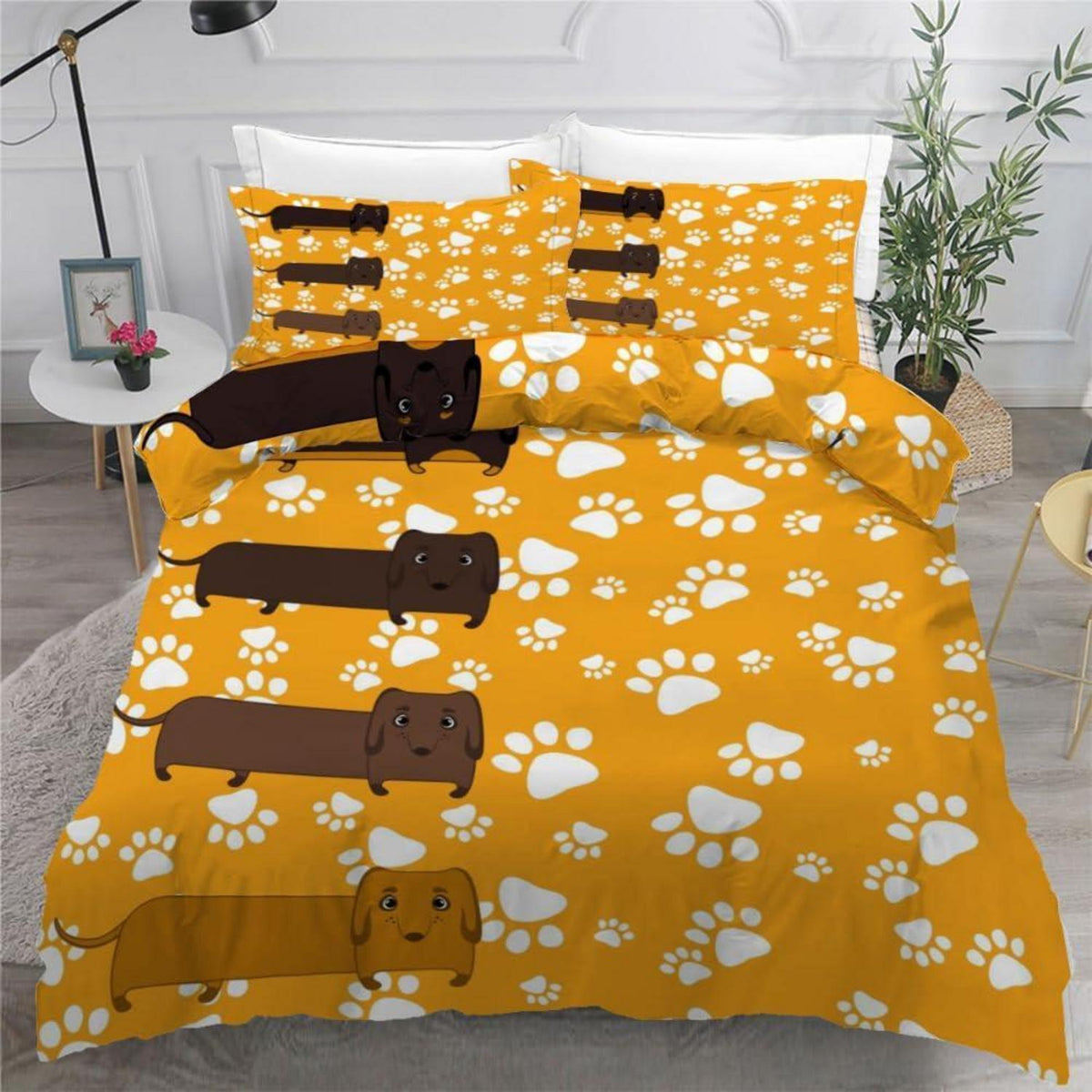 Dackel Bettwäsche Set 135x200 cm - 4-teilig Mikrofaser