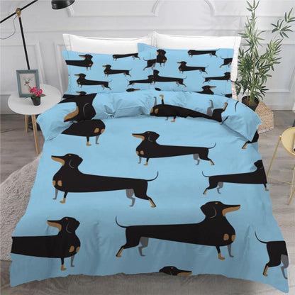 Dackel Bettwäsche Set 220x240 cm - 3-teilig Mikrofaser