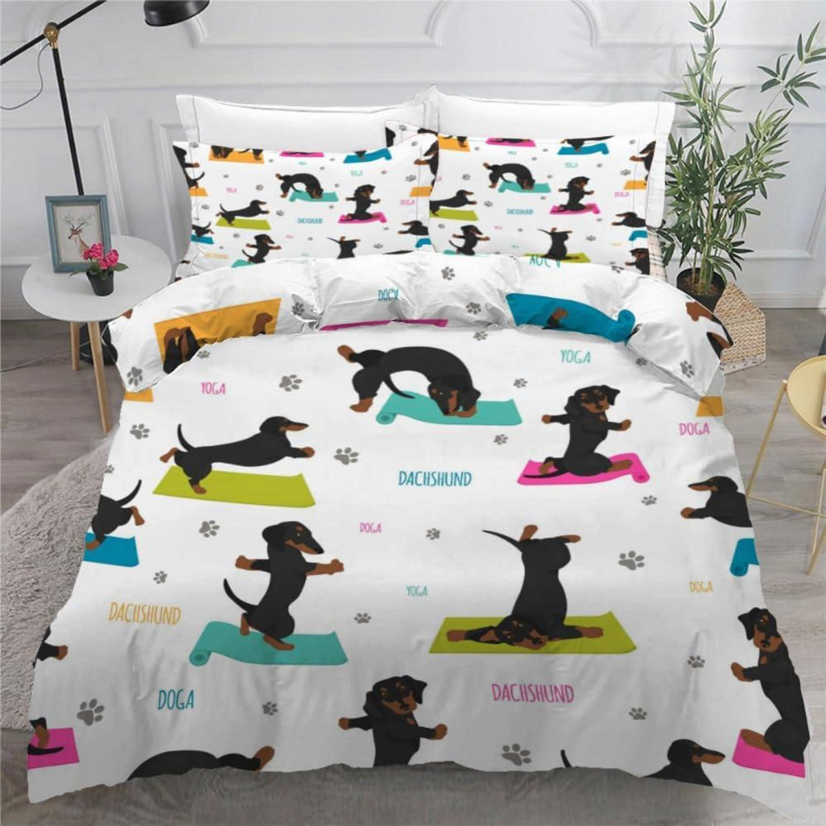 Dackel Bettwäsche Set 135x200 cm - 4-teilig Mikrofaser