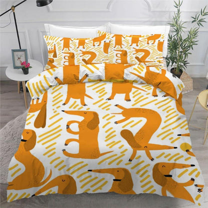 Dackel Bettwäsche Set 220x240 cm - 3-teilig Mikrofaser