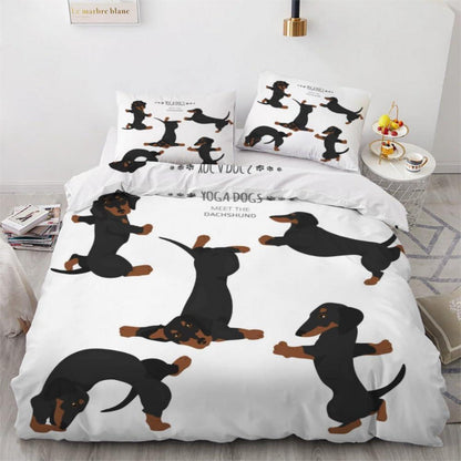 Dackel Bettwäsche Set 220x240 cm - 3-teilig Mikrofaser