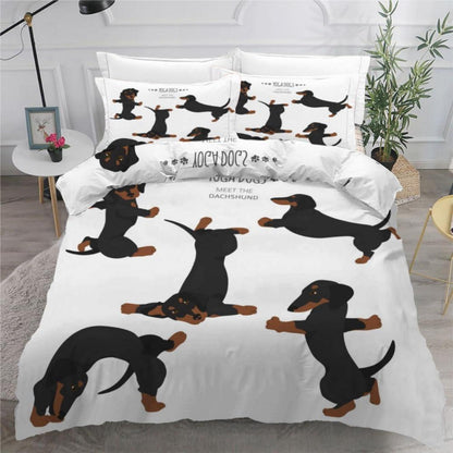 Dackel Bettwäsche Set 220x240 cm - 3-teilig Mikrofaser