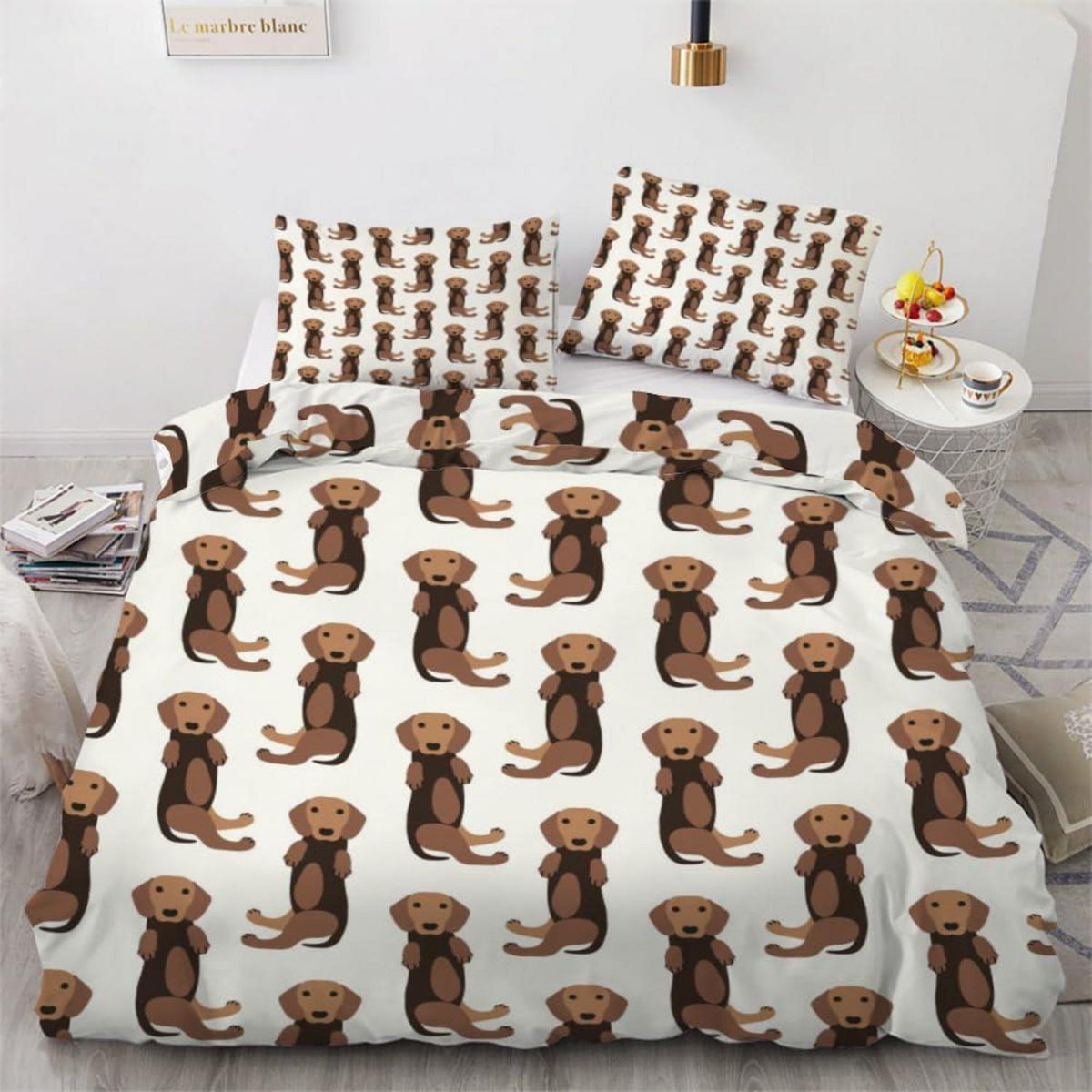 Dackel Kinderbettwäsche Set 135x200 cm 4-teilig Mikrofaser