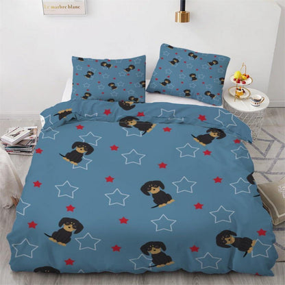 Dackel Bettwäsche Set 135x200 cm - Kawaii Kinderzimmer Dekor