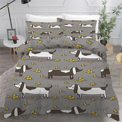 Dackel Bettwäsche Set 135x200 cm - 4-teilig Mikrofaser