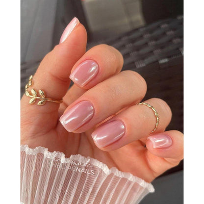 Rosa Glaze Press On Nails - Kurze, Quadratische Kunstnägel