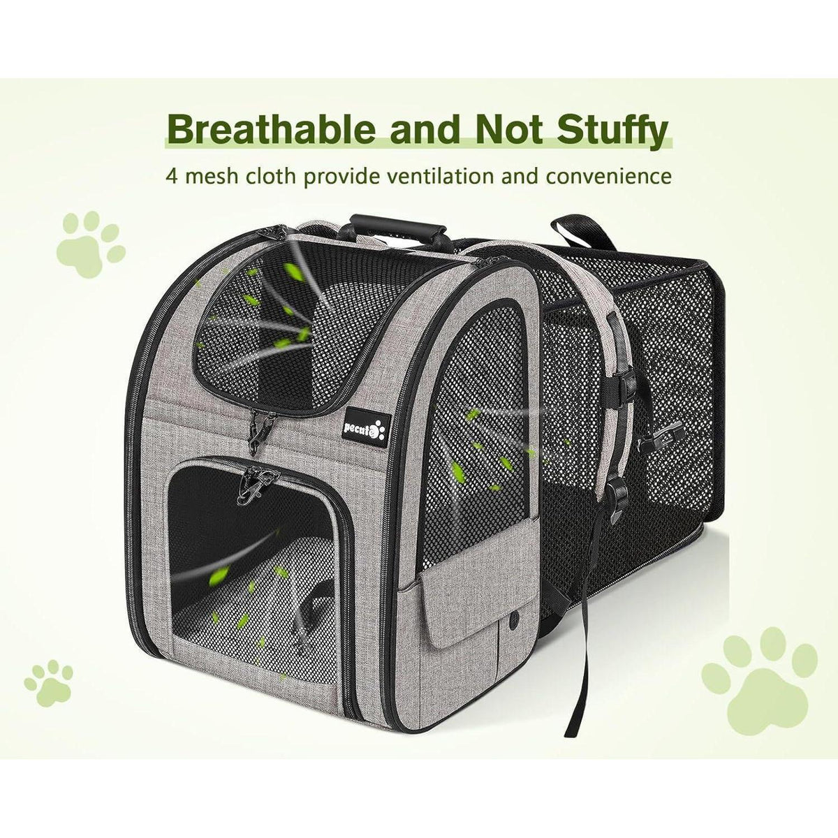 Erweiterbarer Haustier-Rucksack XL für Hunde & Katzen, atmungsaktiv