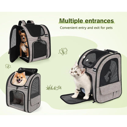 Erweiterbarer Haustier-Rucksack XL für Hunde & Katzen, atmungsaktiv