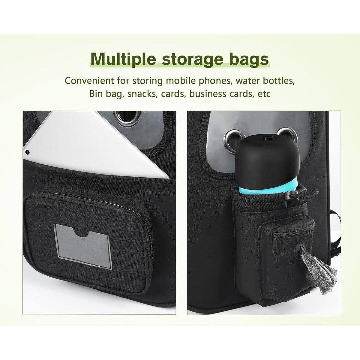 Erweiterbarer Haustierrucksack XL mit Fenster für Hunde & Katzen