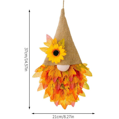 Herbstkranz Ahorn Gnom - Türkranz für Ernte & Thanksgiving
