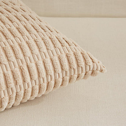 4er Set Boho Kissenbezüge 40x60 Kordsamt Grau Taupe Beige