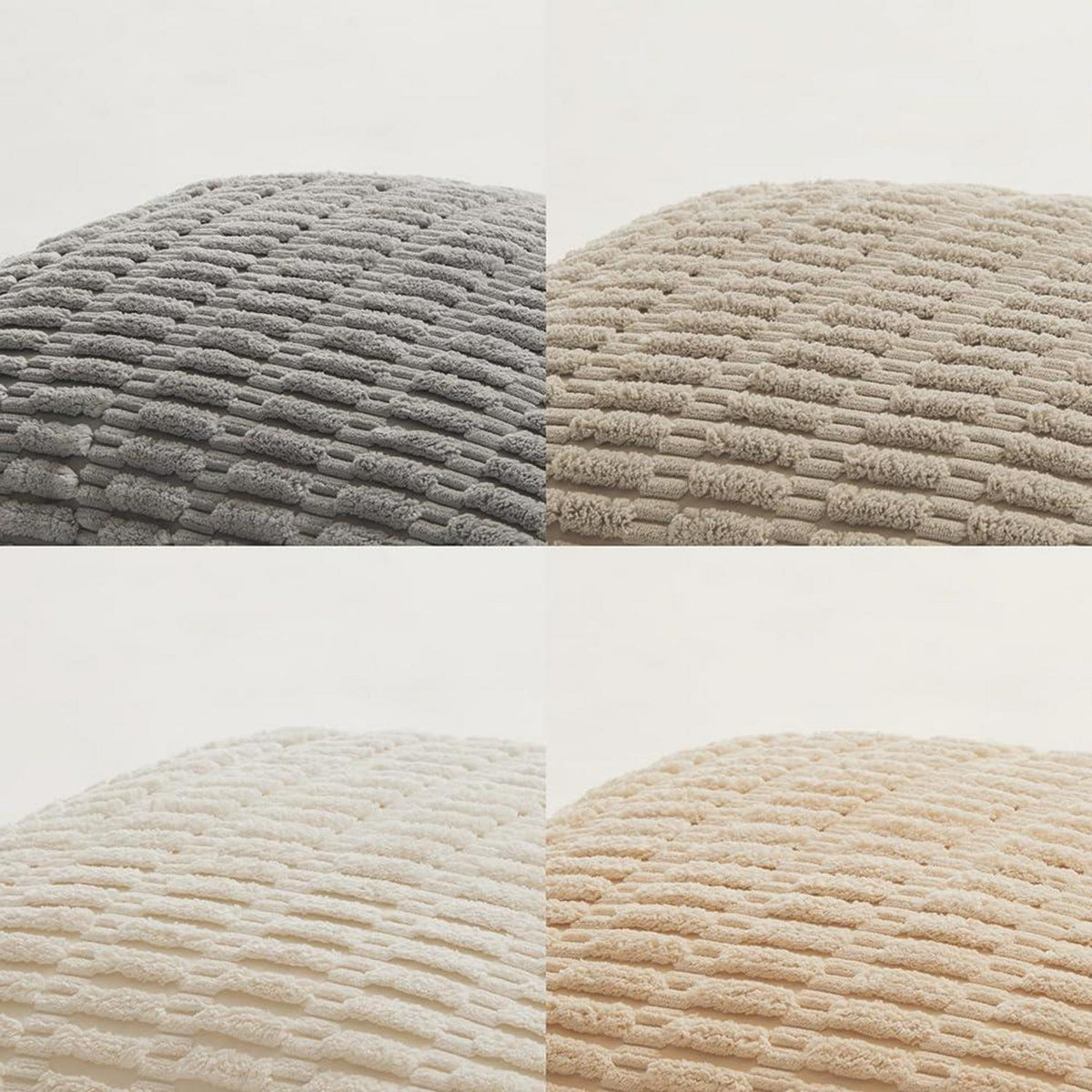 4er Set Boho Kissenbezüge 40x60 Kordsamt Grau Taupe Beige