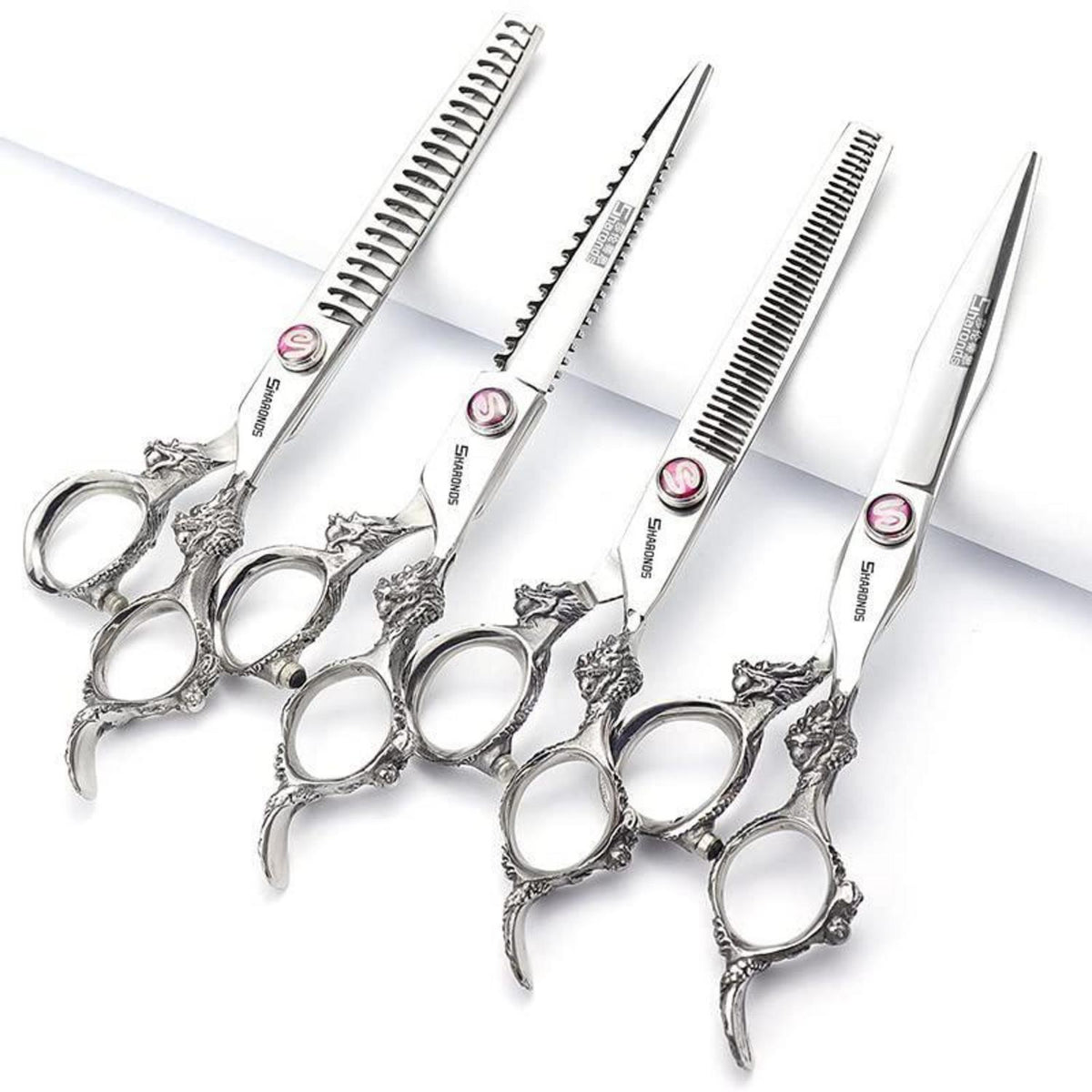 7 Zoll Friseurschere 4er-Set – 440C Stahl, scharf & ergonomisch