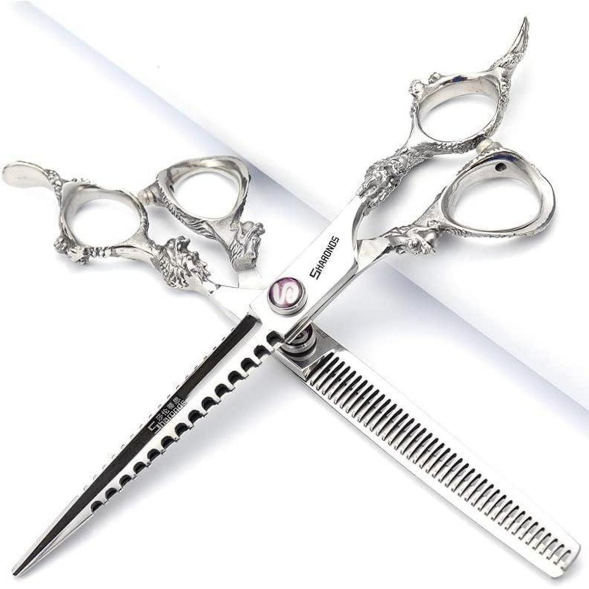 7 Zoll Friseurschere 4er-Set – 440C Stahl, scharf & ergonomisch