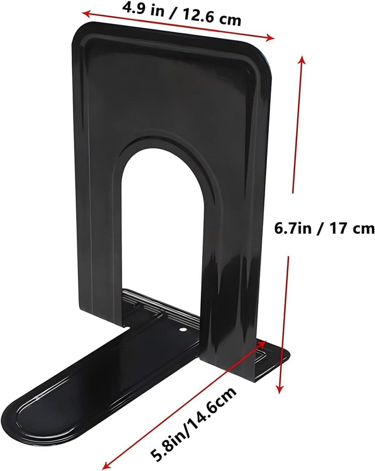 Qualsen Metall Buchstütze Schwarz 17 x 12 x 15 cm - 1 Paar