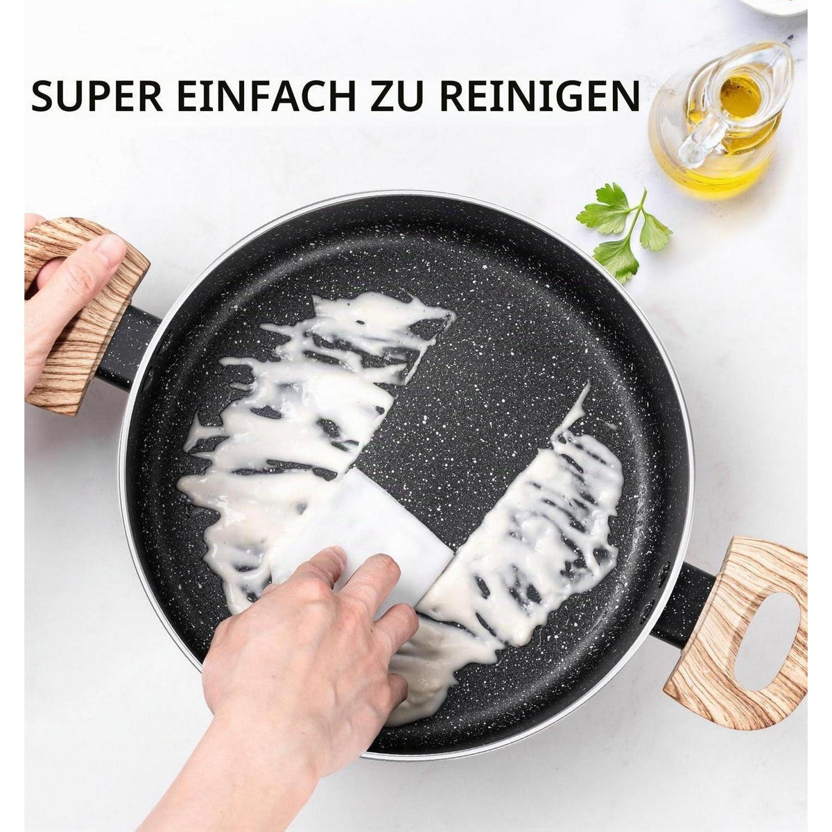 Suppentopf 24 cm Antihaftbeschichtung 5,8 L mit Glasdeckel