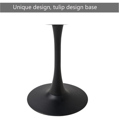 Moderner runder Esstisch – Schwarz, 110cm Durchmesser