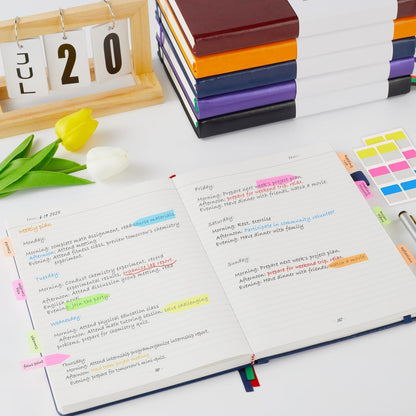 A4 Linien Notizbuch Hardcover – 320 Seiten Schwarz in Lederoptik