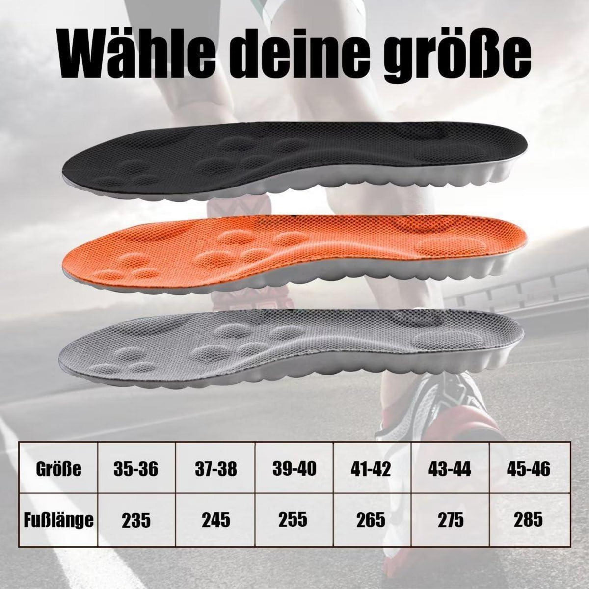 3 Paar Orthopädische Einlegesohlen für Damen & Herren, Gr. 37-38