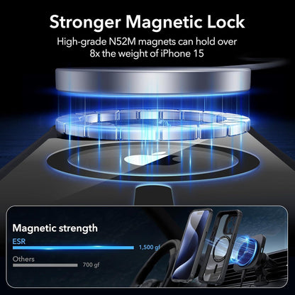 iPhone 15 Pro Max Hülle MagSafe 360° Schutz Klares Schwarz
