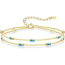 Geschichtetes Damenarmband 925 Silber mit Zirkonia Stein