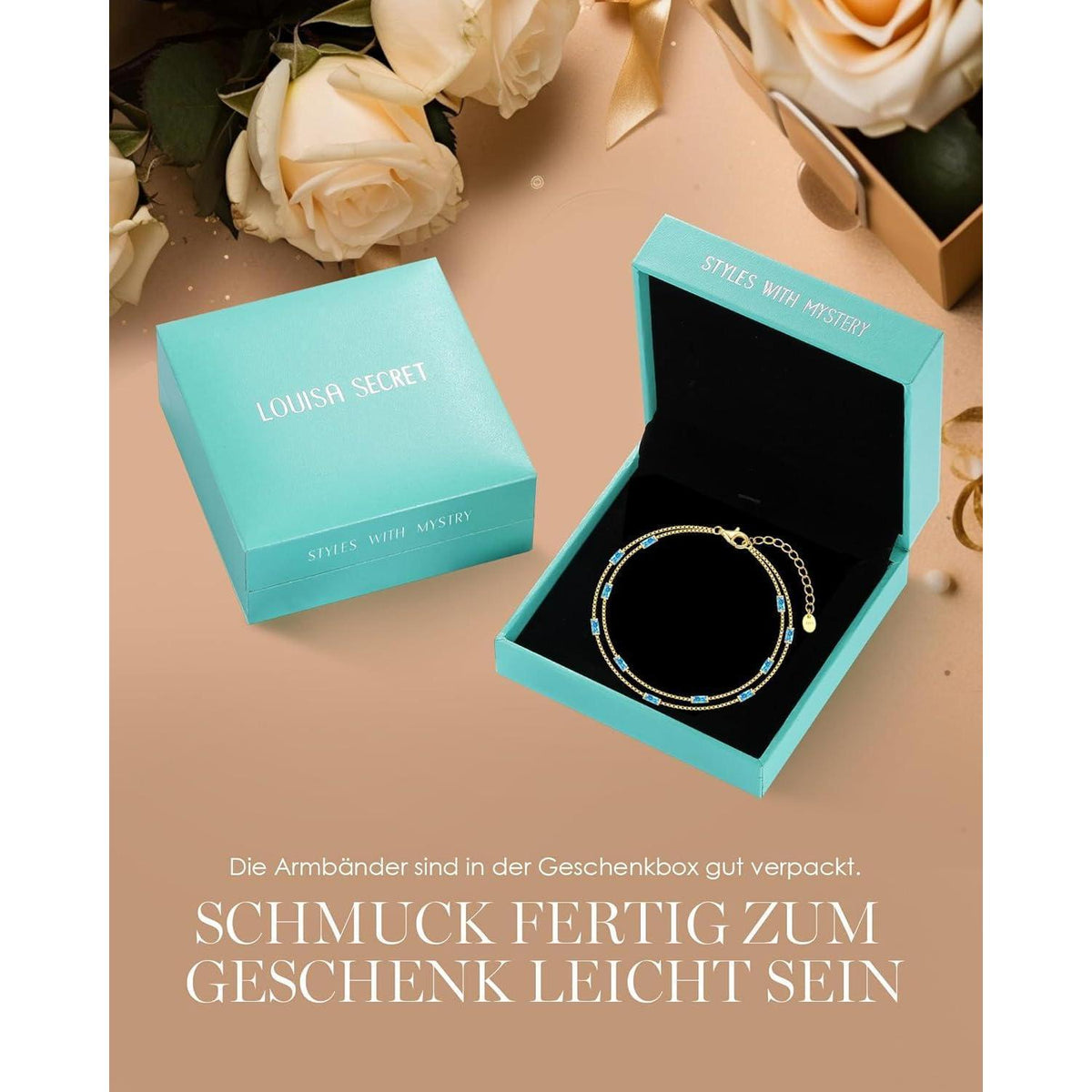 Geschichtetes Damenarmband 925 Silber mit Zirkonia Stein