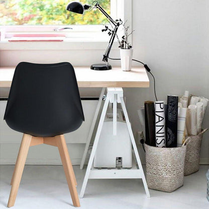 8 Esszimmerstühle Retro Design mit Holzbeinen & PU-Kissen