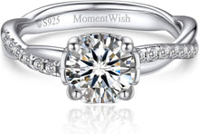 Verlobungsring Damen 1 Karat Moissanite Silber 925 Geschenk für sie