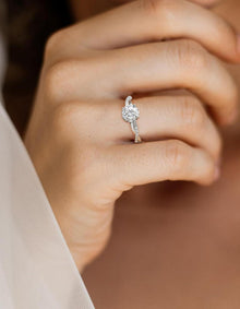Verlobungsring Damen 1 Karat Moissanite Silber 925 Twisted