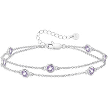 Silber Armband Damen 925 Sterling Silber Zirkonia Verstellbar